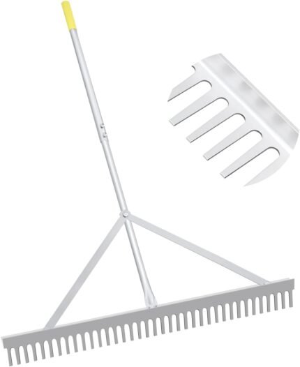 36" wide rake head with a lightweight handle, perfect for garden tools tasks.