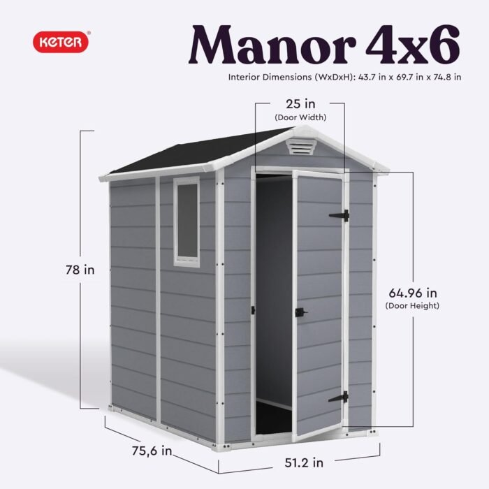 Spacious sheds for backyard providing generous storage for patio furniture, bikes, and gardening tools.